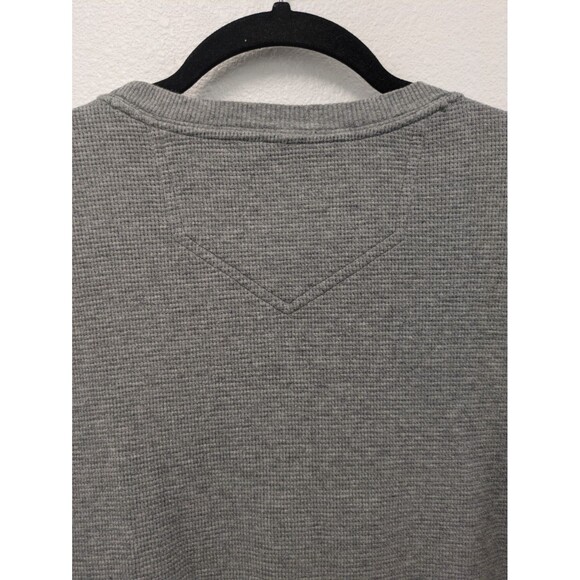 Eddie Bauer Gray Waffle Knit Cotton Shirt Men sz L Tall Stretch Outdoors Basic - Picture 7 of 10